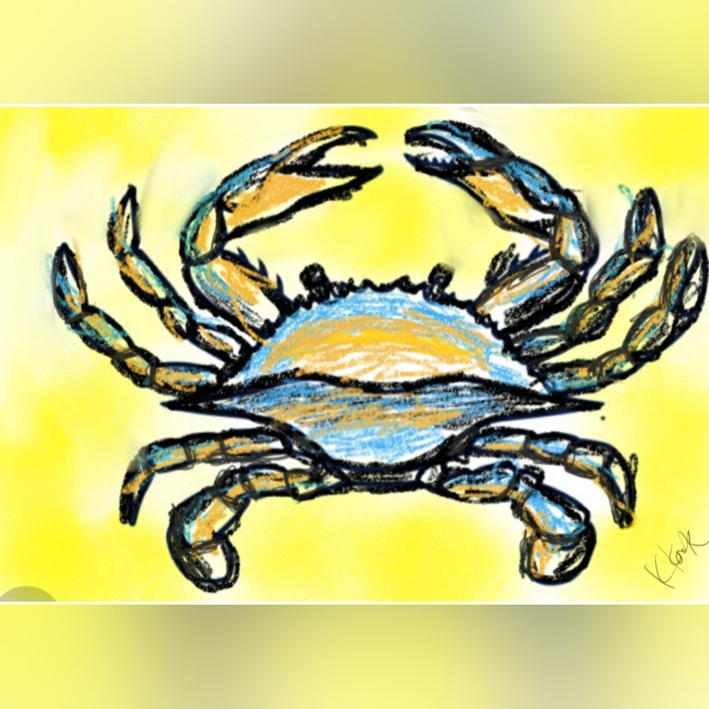 11x14 original Blue Crab painting print